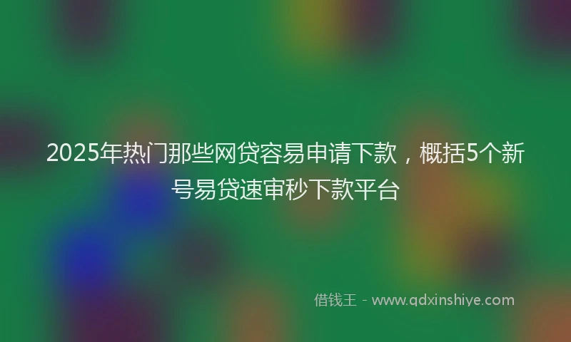 2025年热门那些网贷容易申请下款，概括5个新号易贷速审秒下款平台