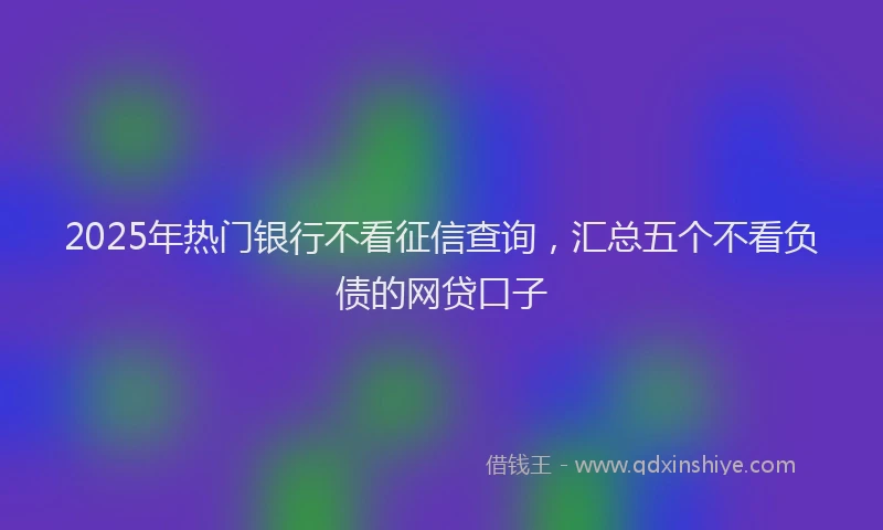 2025年热门银行不看征信查询，汇总五个不看负债的网贷口子