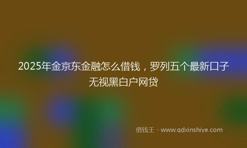 2025年金京东金融怎么借钱，罗列五个最新口子无视黑白户网贷