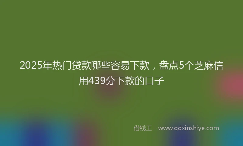 2025年热门贷款哪些容易下款，盘点5个芝麻信用439分下款的口子