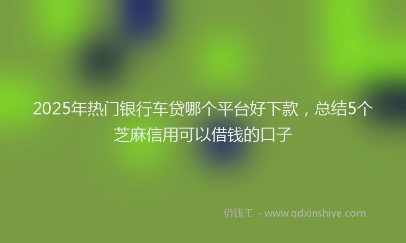 2025年热门银行车贷哪个平台好下款，总结5个芝麻信用可以借钱的口子