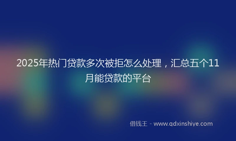 2025年热门贷款多次被拒怎么处理，汇总五个11月能贷款的平台
