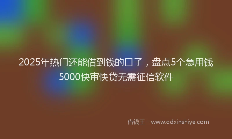 2025年热门还能借到钱的口子，盘点5个急用钱5000快审快贷无需征信软件