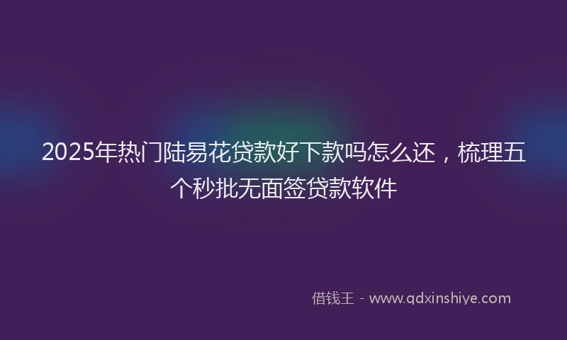 2025年热门陆易花贷款好下款吗怎么还，梳理五个秒批无面签贷款软件