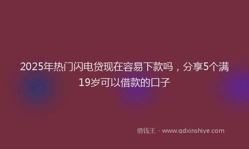 2025年热门闪电贷现在容易下款吗，分享5个满19岁可以借款的口子