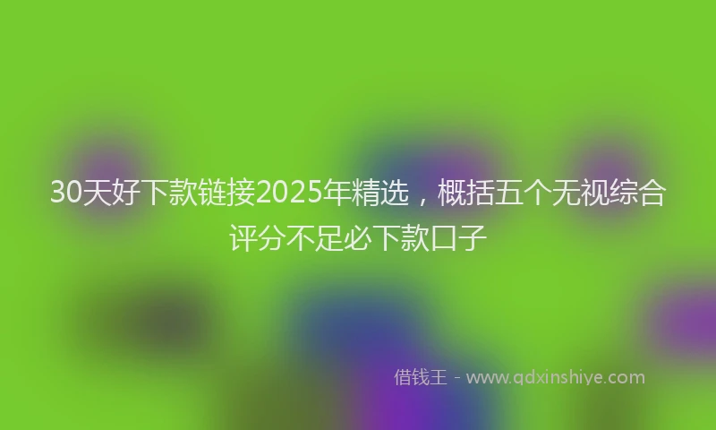 30天好下款链接2025年精选，概括五个无视综合评分不足必下款口子