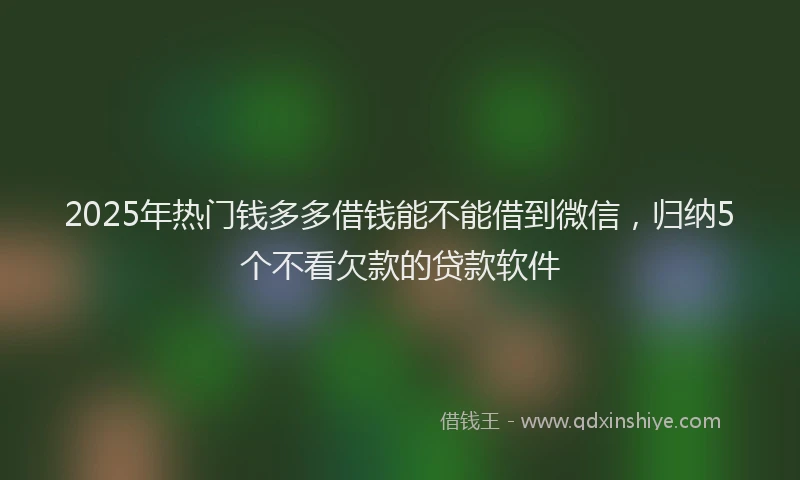 2025年热门钱多多借钱能不能借到微信，归纳5个不看欠款的贷款软件