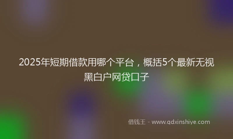 2025年短期借款用哪个平台，概括5个最新无视黑白户网贷口子