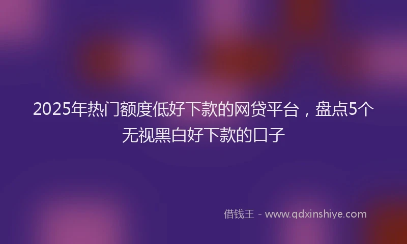 2025年热门额度低好下款的网贷平台，盘点5个无视黑白好下款的口子