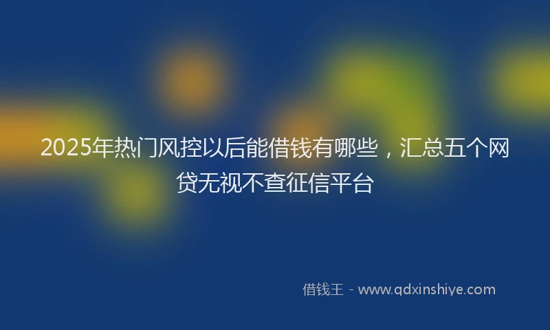 2025年热门风控以后能借钱有哪些，汇总五个网贷无视不查征信平台