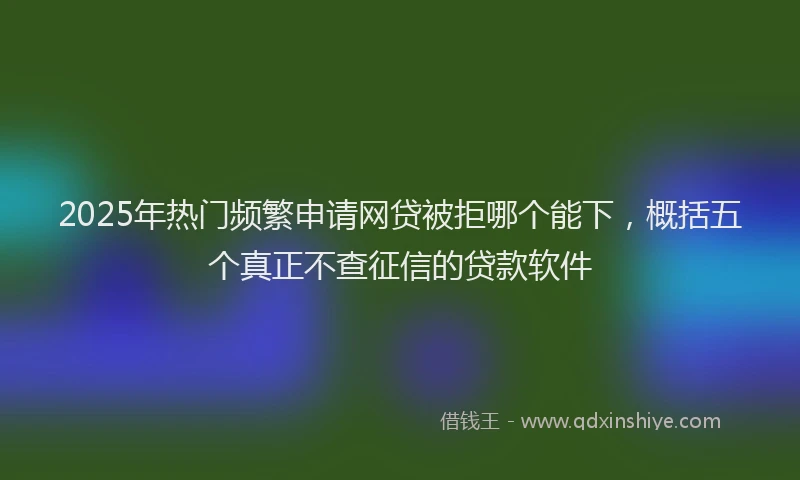 2025年热门频繁申请网贷被拒哪个能下，概括五个真正不查征信的贷款软件