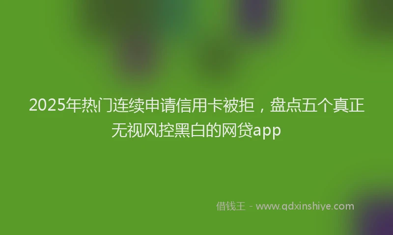2025年热门连续申请信用卡被拒，盘点五个真正无视风控黑白的网贷app