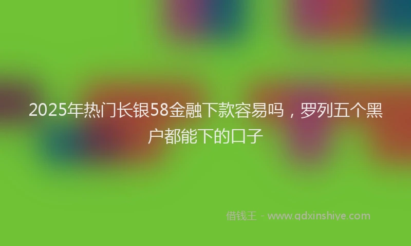 2025年热门长银58金融下款容易吗，罗列五个黑户都能下的口子