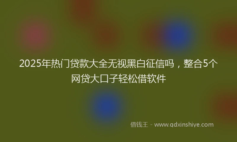 2025年热门贷款大全无视黑白征信吗，整合5个网贷大口子轻松借软件
