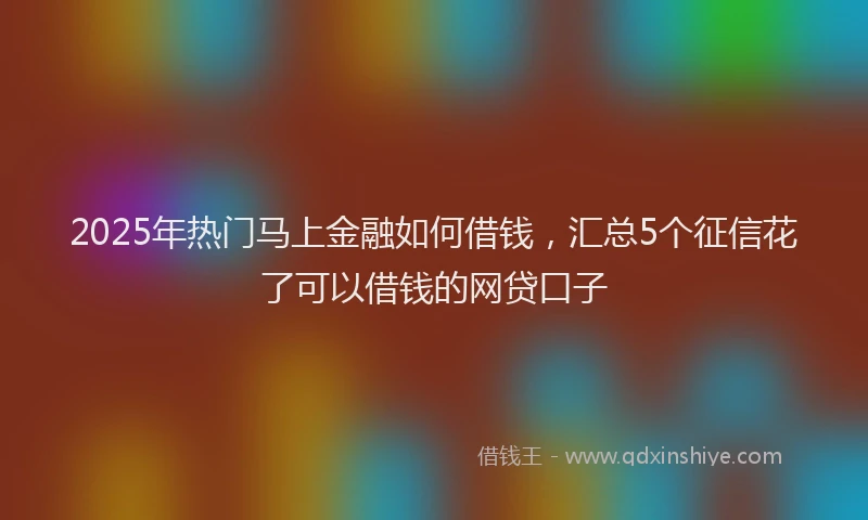 2025年热门马上金融如何借钱，汇总5个征信花了可以借钱的网贷口子