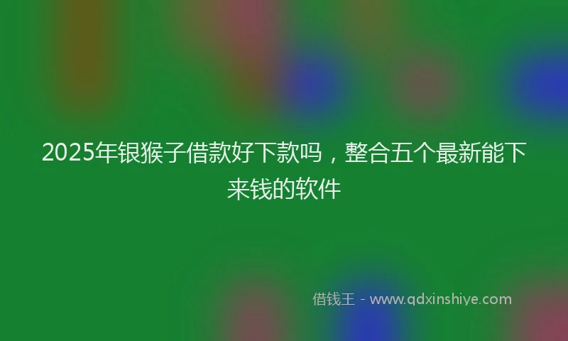 2025年银猴子借款好下款吗，整合五个最新能下来钱的软件