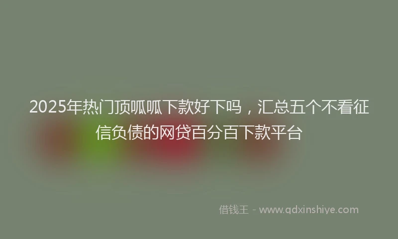 2025年热门顶呱呱下款好下吗，汇总五个不看征信负债的网贷百分百下款平台