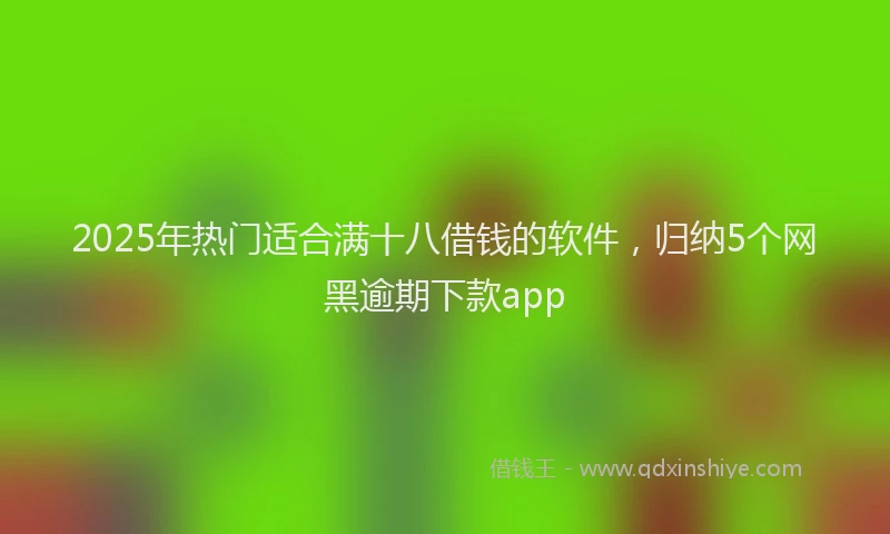 2025年热门适合满十八借钱的软件，归纳5个网黑逾期下款app