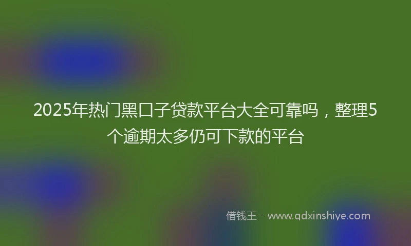 2025年热门黑口子贷款平台大全可靠吗，整理5个逾期太多仍可下款的平台