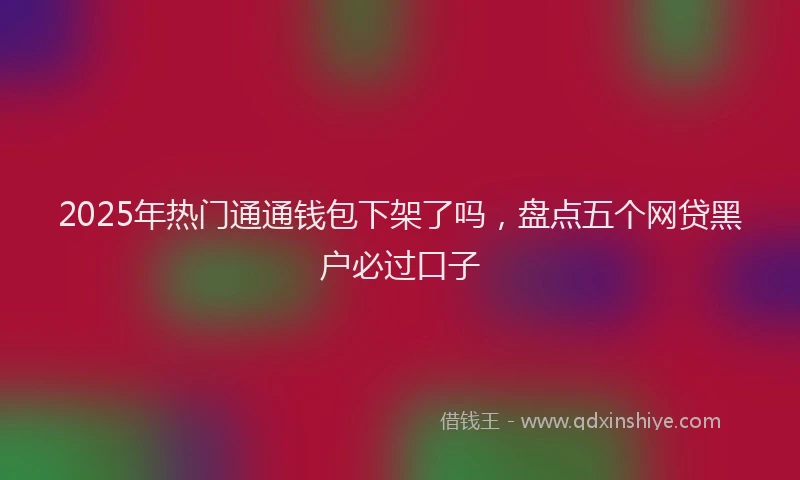 2025年热门通通钱包下架了吗，盘点五个网贷黑户必过口子