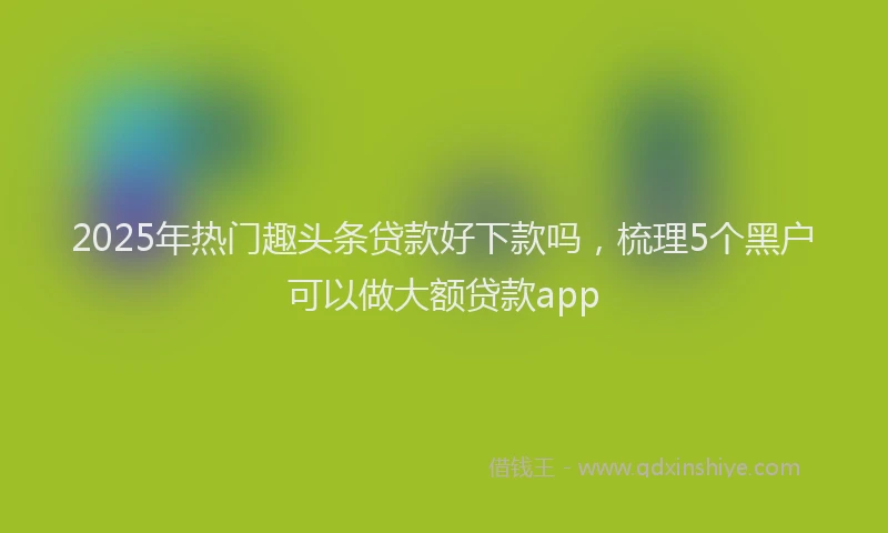 2025年热门趣头条贷款好下款吗，梳理5个黑户可以做大额贷款app