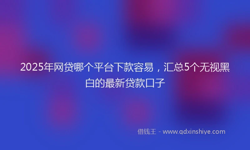 2025年网贷哪个平台下款容易，汇总5个无视黑白的最新贷款口子