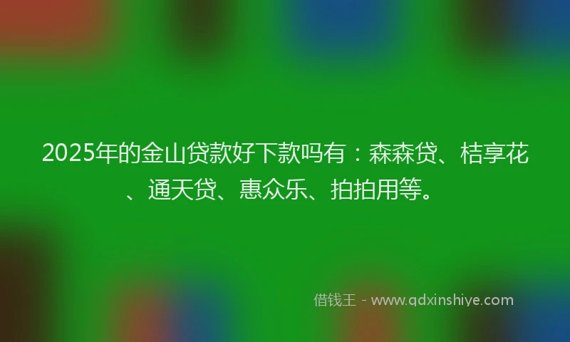2025年的金山贷款好下款吗有：森森贷、桔享花、通天贷、惠众乐、拍拍用等。
