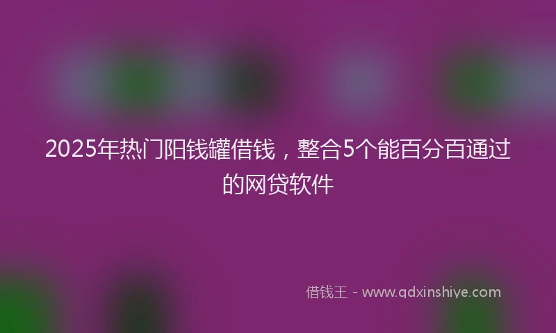 2025年热门阳钱罐借钱，整合5个能百分百通过的网贷软件