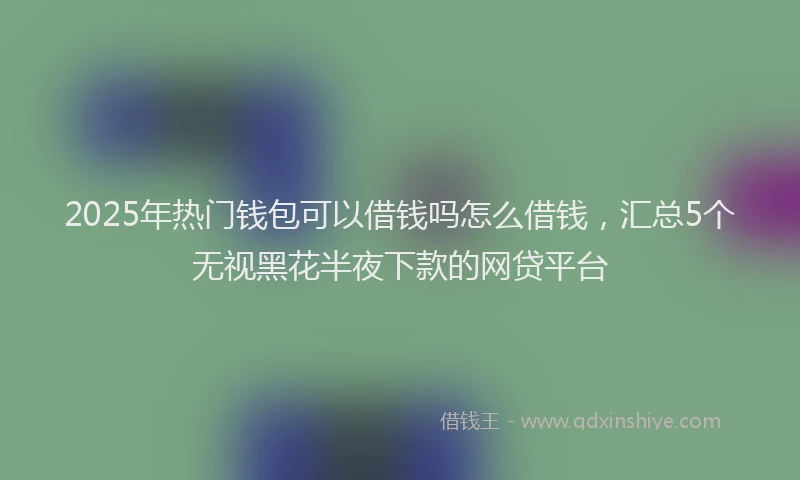 2025年热门钱包可以借钱吗怎么借钱，汇总5个无视黑花半夜下款的网贷平台