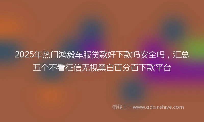 2025年热门鸿毅车服贷款好下款吗安全吗，汇总五个不看征信无视黑白百分百下款平台