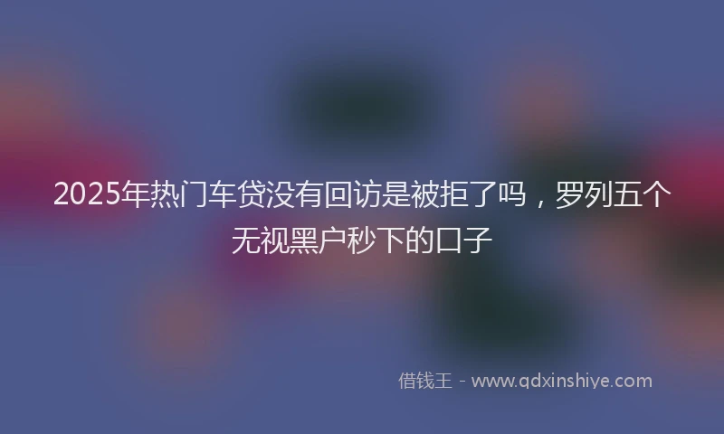2025年热门车贷没有回访是被拒了吗，罗列五个无视黑户秒下的口子