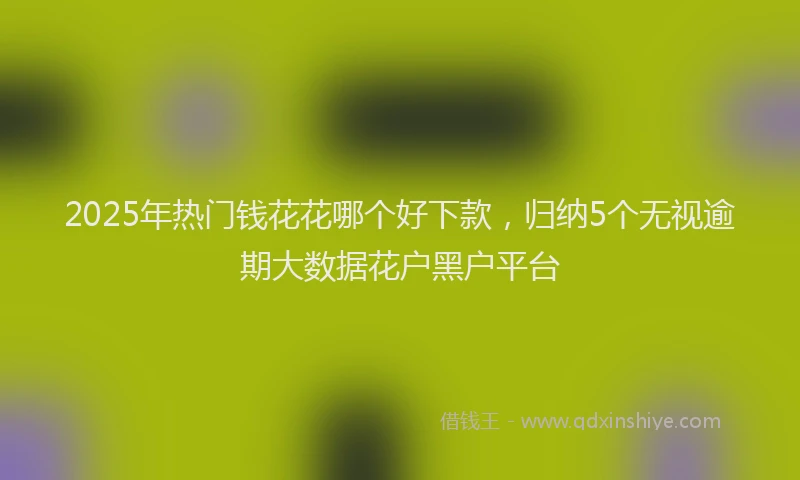 2025年热门钱花花哪个好下款，归纳5个无视逾期大数据花户黑户平台