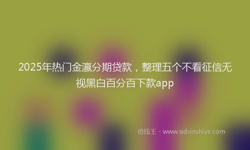 2025年热门金瀛分期贷款，整理五个不看征信无视黑白百分百下款app