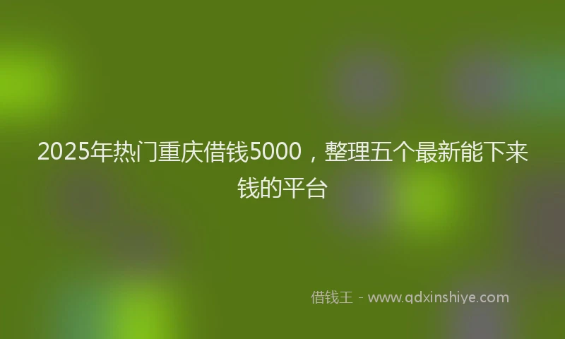 2025年热门重庆借钱5000，整理五个最新能下来钱的平台