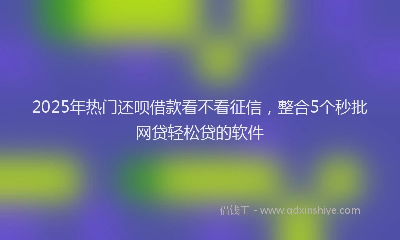 2025年热门还呗借款看不看征信，整合5个秒批网贷轻松贷的软件