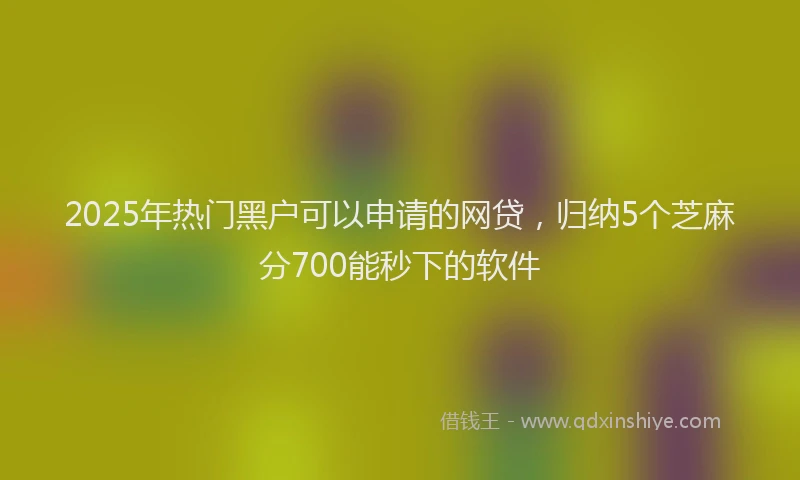 2025年热门黑户可以申请的网贷，归纳5个芝麻分700能秒下的软件