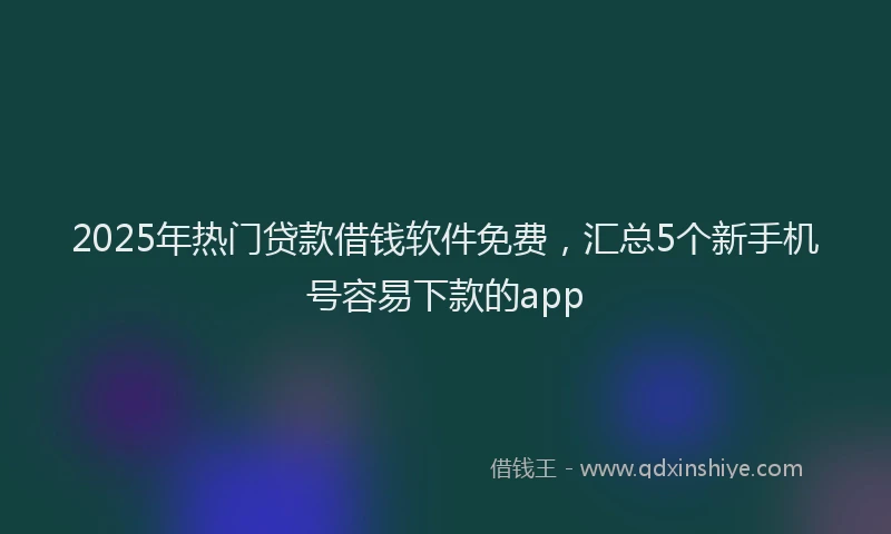 2025年热门贷款借钱软件免费，汇总5个新手机号容易下款的app