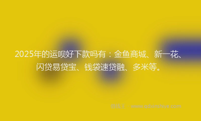2025年的运呗好下款吗有：金鱼商城、新一花、闪贷易贷宝、钱袋速贷融、多米等。