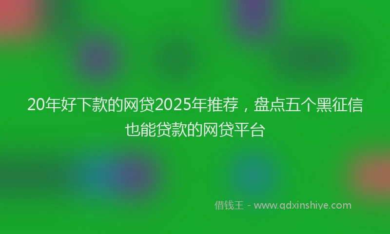 20年好下款的网贷2025年推荐，盘点五个黑征信也能贷款的网贷平台
