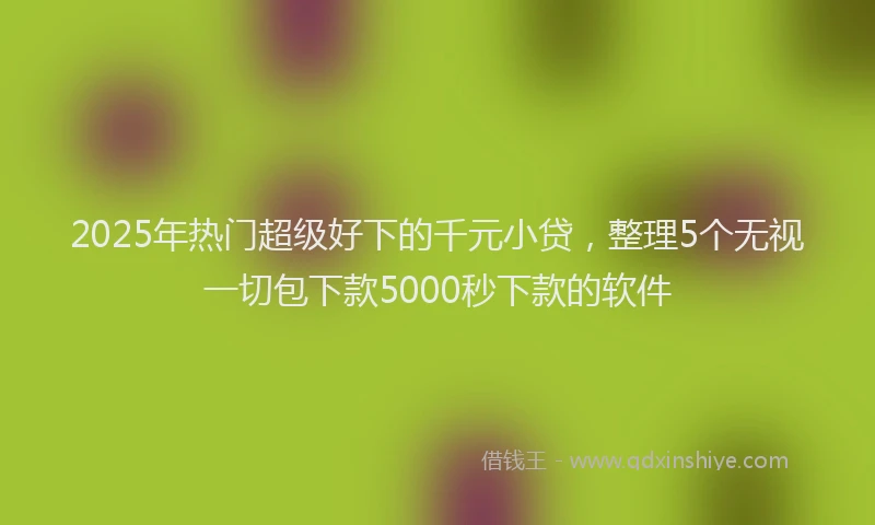 2025年热门超级好下的千元小贷，整理5个无视一切包下款5000秒下款的软件
