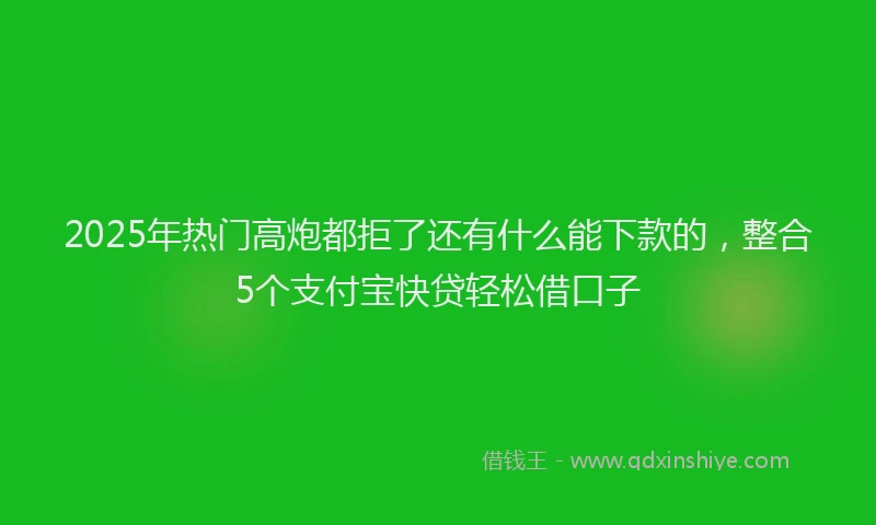2025年热门高炮都拒了还有什么能下款的，整合5个支付宝快贷轻松借口子