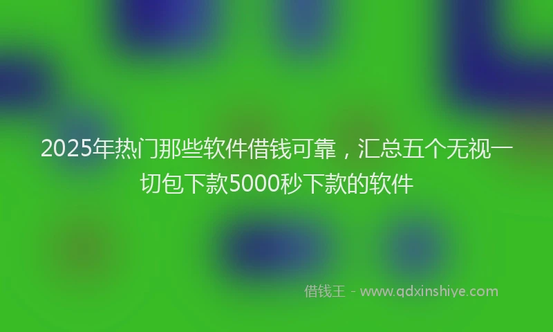 2025年热门那些软件借钱可靠，汇总五个无视一切包下款5000秒下款的软件