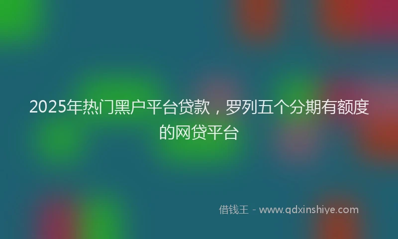2025年热门黑户平台贷款，罗列五个分期有额度的网贷平台