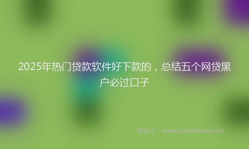 2025年热门贷款软件好下款的，总结五个网贷黑户必过口子