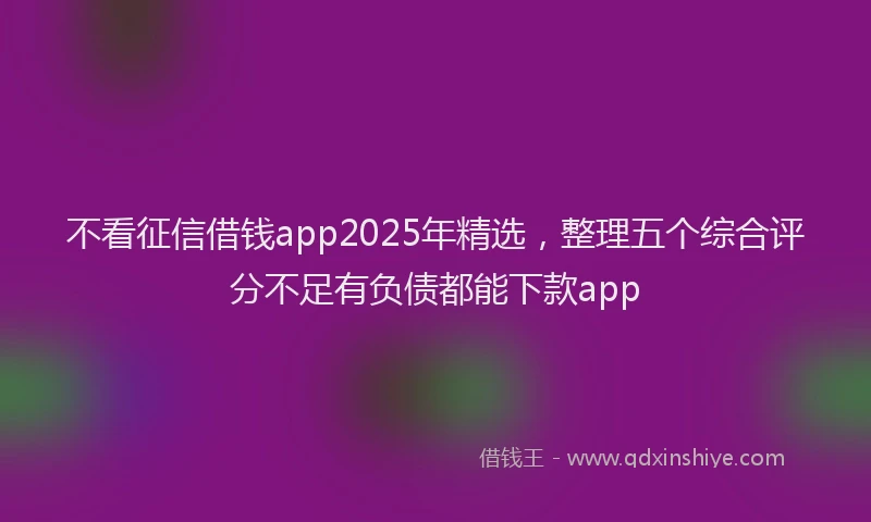 不看征信借钱app2025年精选，整理五个综合评分不足有负债都能下款app