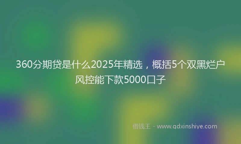 360分期贷是什么2025年精选，概括5个双黑烂户风控能下款5000口子