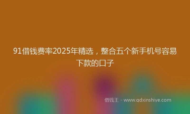 91借钱费率2025年精选，整合五个新手机号容易下款的口子