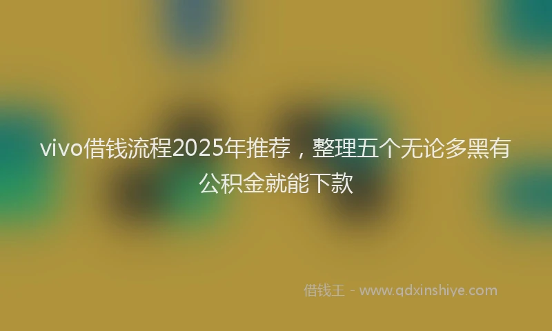 vivo借钱流程2025年推荐，整理五个无论多黑有公积金就能下款