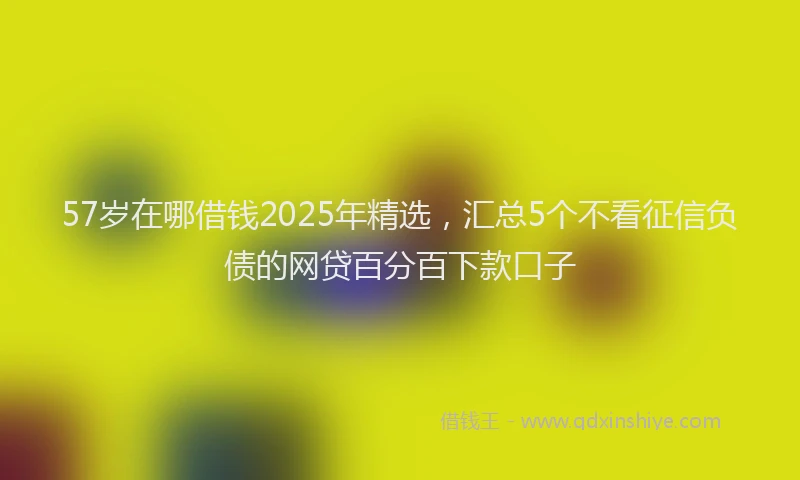 57岁在哪借钱2025年精选，汇总5个不看征信负债的网贷百分百下款口子