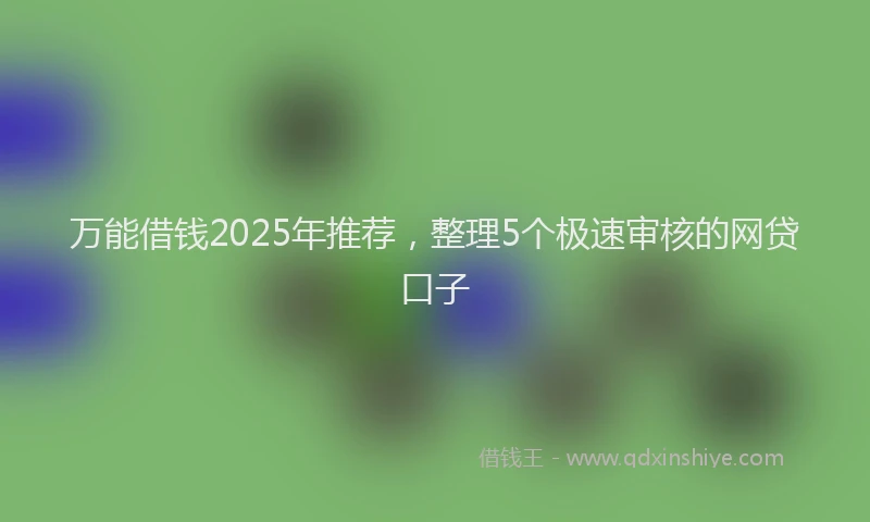 万能借钱2025年推荐，整理5个极速审核的网贷口子